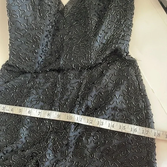 Black Tie He-ro Industries Womens Silk Beaded Strapless Evening Jumpsuit size 4 - Picture 10 of 14